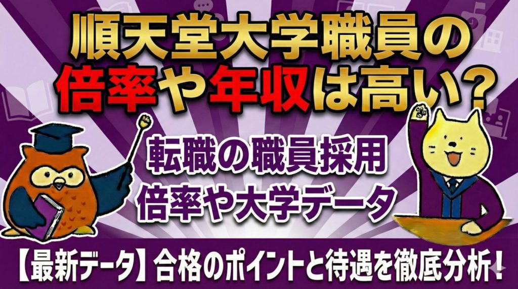 順天堂大学職員の倍率や年収は高い？転職の職員採用倍率や大学データ